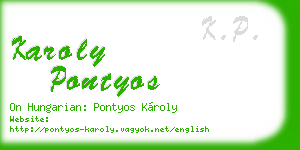 karoly pontyos business card
